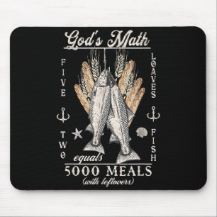 Christian 2 Fishes 5 Breads 5000 Against Mouse Mat