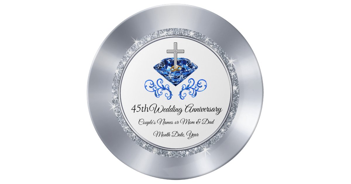 Christian 45th Wedding Anniversary Gift Ideas Plate