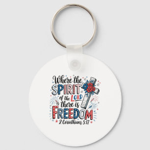 Christian 4th Of July Religious Patriotic Bible Ve Key Ring