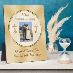 Christian 50th Anniversary Plaque Personalised