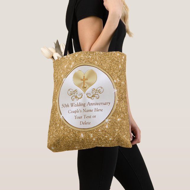 Christian 50th Wedding Anniversary Gift Ideas Tote Bag (Close Up)