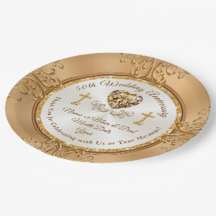 Christian, 50th Wedding Anniversary Paper Plates