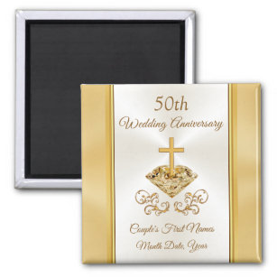 Christian 50th Wedding Anniversary Party Favors Magnet