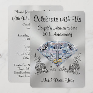 Christian 60th Anniversary Invitations Personalise