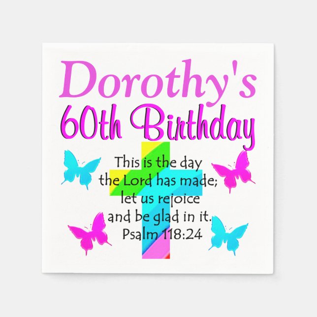 CHRISTIAN 60TH BIRTHDAY PERSONALIZED NAPKINS (Front)