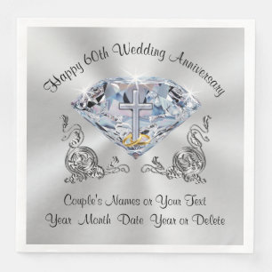 Christian 60th Wedding Anniversary Napkins