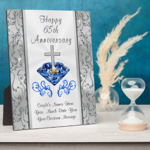 Christian 65 years Wedding Anniversary Gifts Plaque