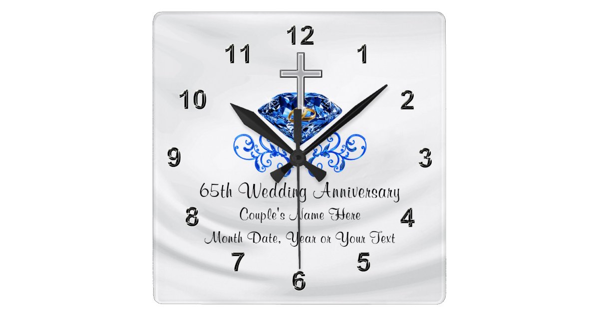 Christian 65th Wedding Anniversary Gifts Square Wall Clock Zazzle Co Uk The arc in a circle. zazzle