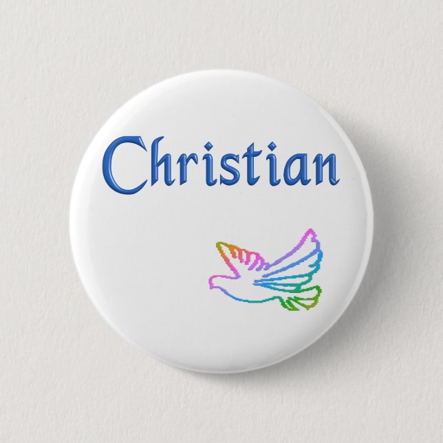 christian 6 cm round badge (Front)