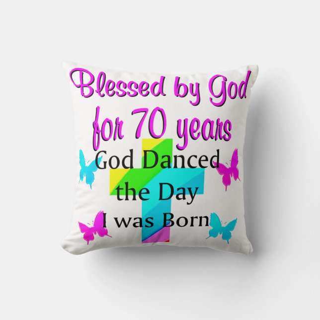 CHRISTIAN 70TH BIRTHDAY CUSHION (Front)