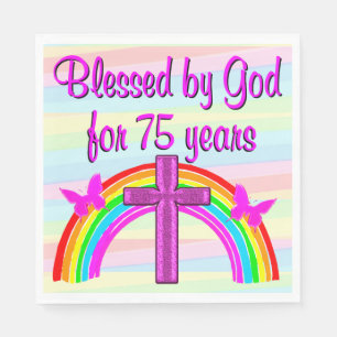 CHRISTIAN 75TH BIRTHDAY PAPER PARTY NAPKINS