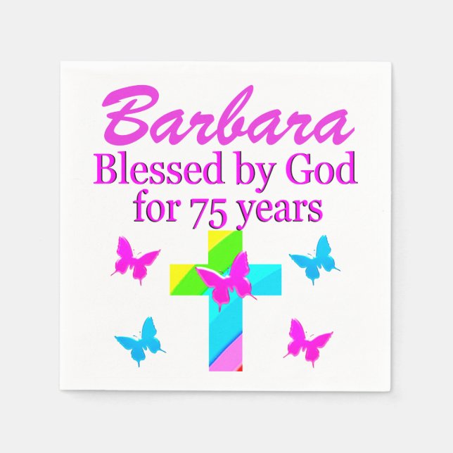 CHRISTIAN 75TH PERSONALIZED BIRTHDAY NAPKINS (Front)