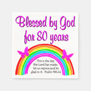 CHRISTIAN 80TH BIRTHDAY NAPKIN