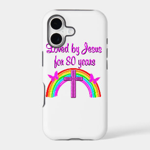 CHRISTIAN 80TH BIRTHDAY RAINBOW DESIGN