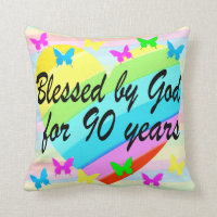 CHRISTIAN 90TH BIRTHDAY BLESSINGS PILLOW