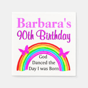 CHRISTIAN 90TH BIRTHDAY PERSONALIZED NAPKINS