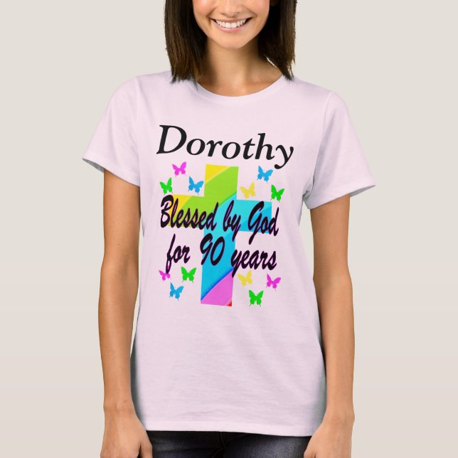 CHRISTIAN 90TH BIRTHDAY PERSONALIZED T SHIRT (Front)