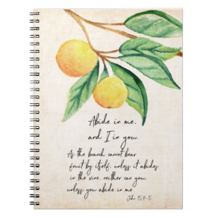 Christian Abide Fruitful Oranges Notebook