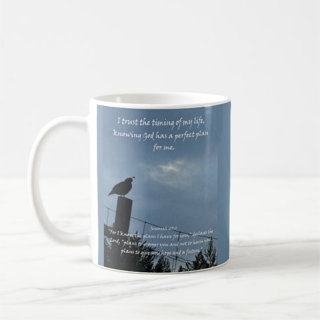 Christian Affirmation Quote & Corresponding Bible Coffee Mug (Left)