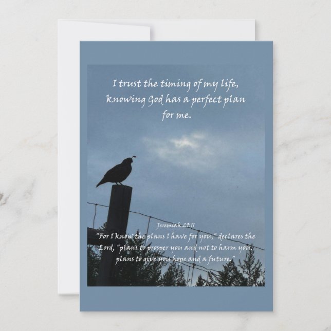 Christian Affirmation Quote & Corresponding Bible Holiday Card (Front)