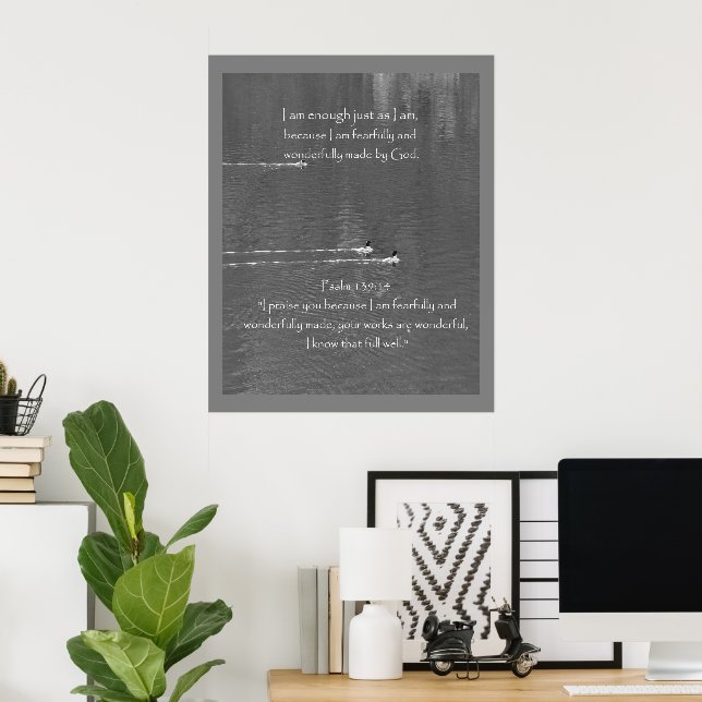 Christian Affirmation Quote & Corresponding Bible  Poster (Home Office)