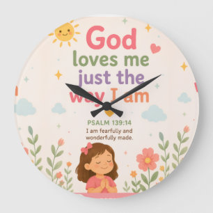 Christian Affirmation wall clock for Kids