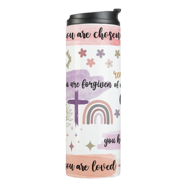 Christian Affirmations Bible Verse Thermal Tumbler (Rotated Left)