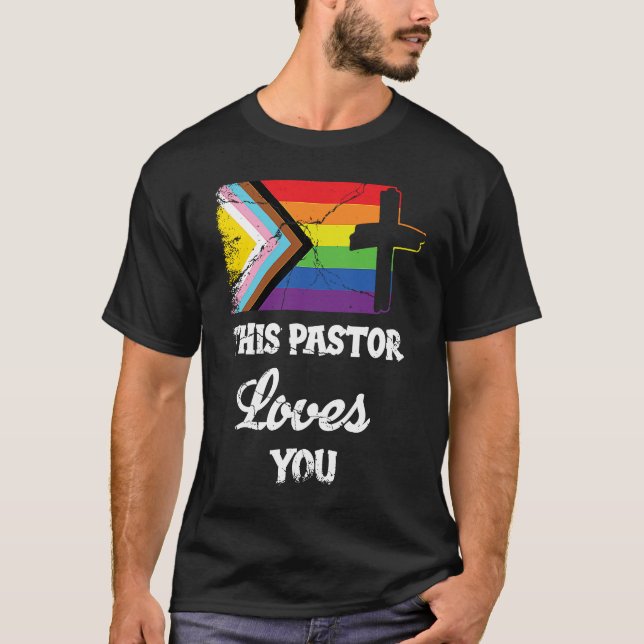 Christian Ally Inclusive Pride Clergy This Pastor  T-Shirt (Front)