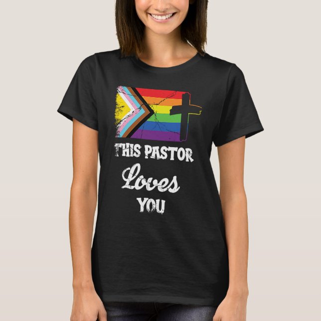 Christian Ally Inclusive Pride Clergy This Pastor  T-Shirt (Front)