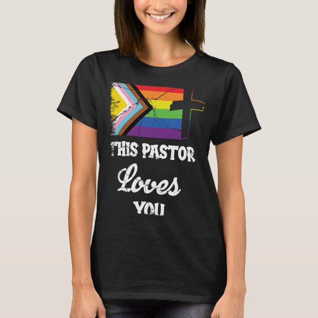 Christian Ally Inclusive Pride Clergy This Pastor  T-Shirt (Front)