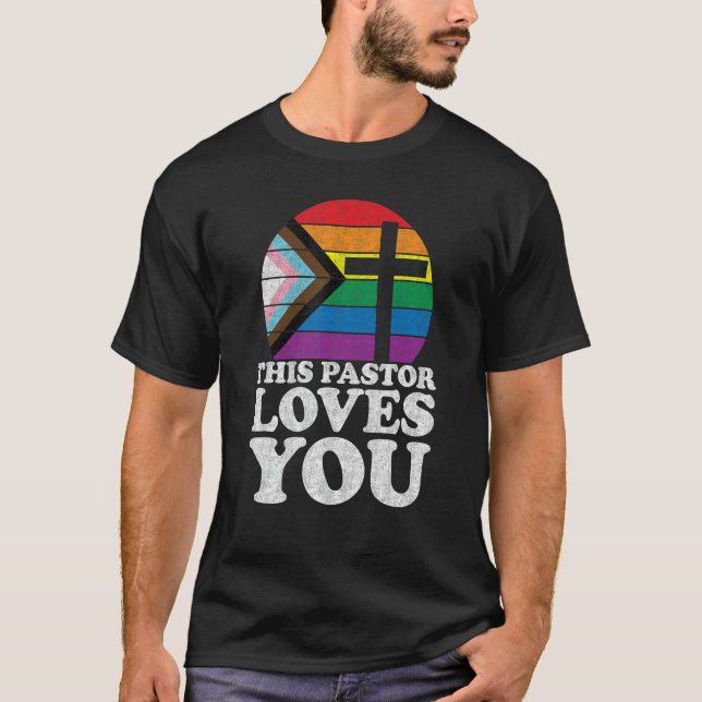 Christian Ally Inclusive Pride Clergy This Pastor  T-Shirt (Front)