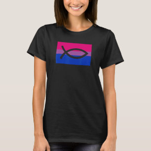 Christian Ally Jesus Fish Gay Bisexual Pride Flag T-Shirt