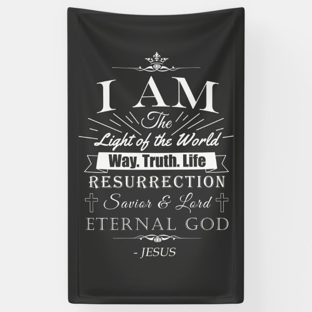 Christian Amazing Bible Claims of Jesus: I AM Banner (Vertical)