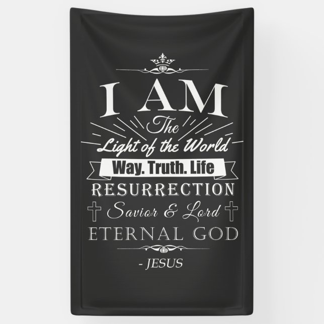 Christian Amazing Bible Claims of Jesus: I AM Banner (Vertical)