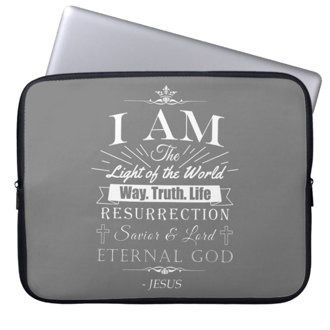 Christian Amazing Bible Claims of Jesus: I AM Laptop Sleeve (Front)