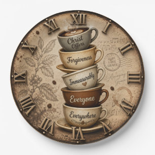 Christian Amazing Grace Coffee Lover Decor Paper Plate