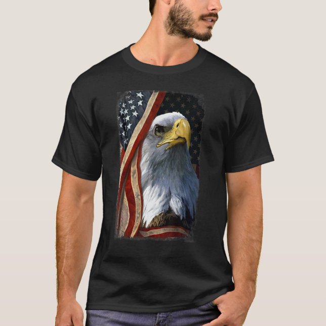 Christian American Flag And Hand Patriotic Patriot T-Shirt (Front)