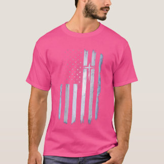 Christian American Flag Cross Us Christian Patriot T-Shirt