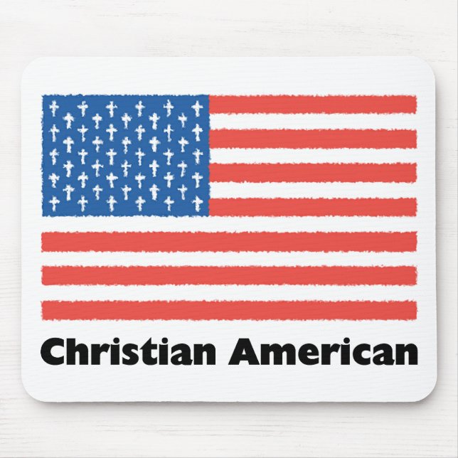 Christian American Flag Mouse Mat (Front)