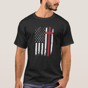 Christian American Flag Usa Patriotic God Proud Ch T-Shirt