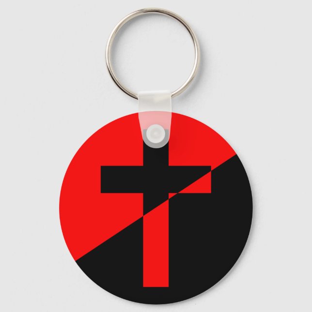 Christian Anarchist Anarchy Christianity Flag Key Ring (Front)