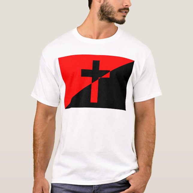 Christian Anarchist Anarchy Christianity Flag T-Shirt (Front)