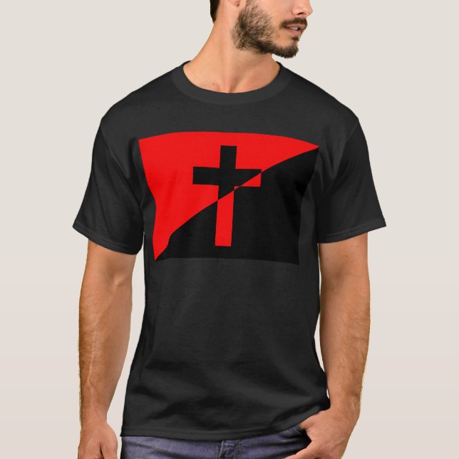 Christian Anarchist Anarchy Christianity Flag T-Shirt (Front)