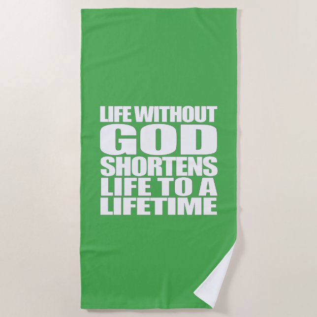 Christian and bible belief quote beach towel (Front)