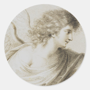 Christian angel by Francesco Bartolozzi Classic Round Sticker