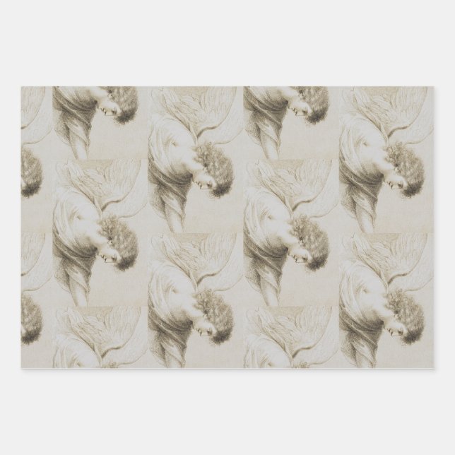 Christian angel by Francesco Bartolozzi Wrapping Paper Sheet (Front)