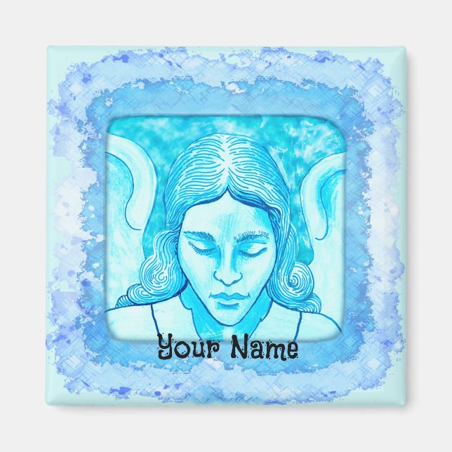 Christian Angel Head Sketch Magnet (Front)
