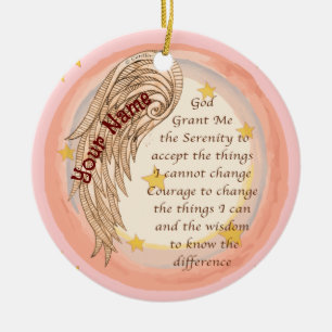 Christian Angel Serenity Prayer Ceramic Tree Decoration