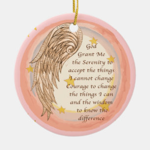 Christian Angel Serenity Prayer Ceramic Tree Decoration