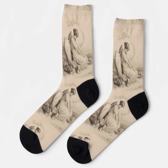 Christian angel sitting on a stone socks (Left)